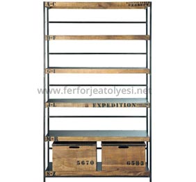 Ferforje Kitaplık Modelleri 04